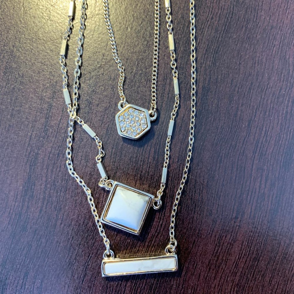 Gold Tiered Necklace White House Black Market